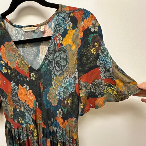 Soft Surroundings Multi-Colored Tiered Maxi Dress Medium - Picture 6 of 12